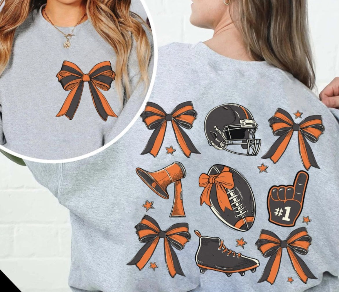 Orange and black football sweatshirt