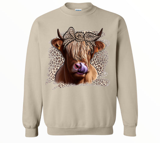 Leopard Cow Crewneck