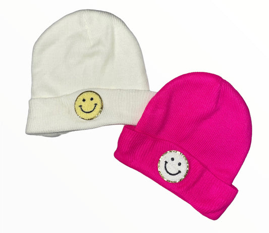 Smiley Face Patch Beanies